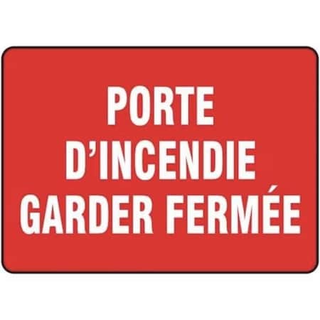 Accuform ILINGUAL FRENCH SIGN  FIRE DOOR 7 X FRMEXT507XV FRMEXT507XV